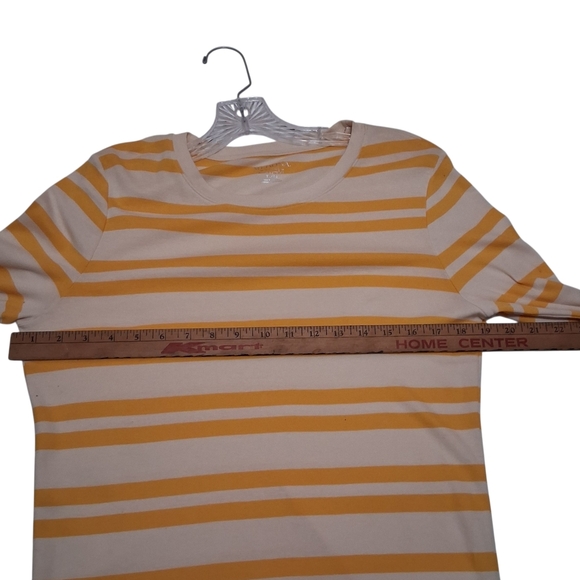 SALE EUC Womens Merona size XL long sleeve yellow and white striped T-shirt. - Picture 4 of 11